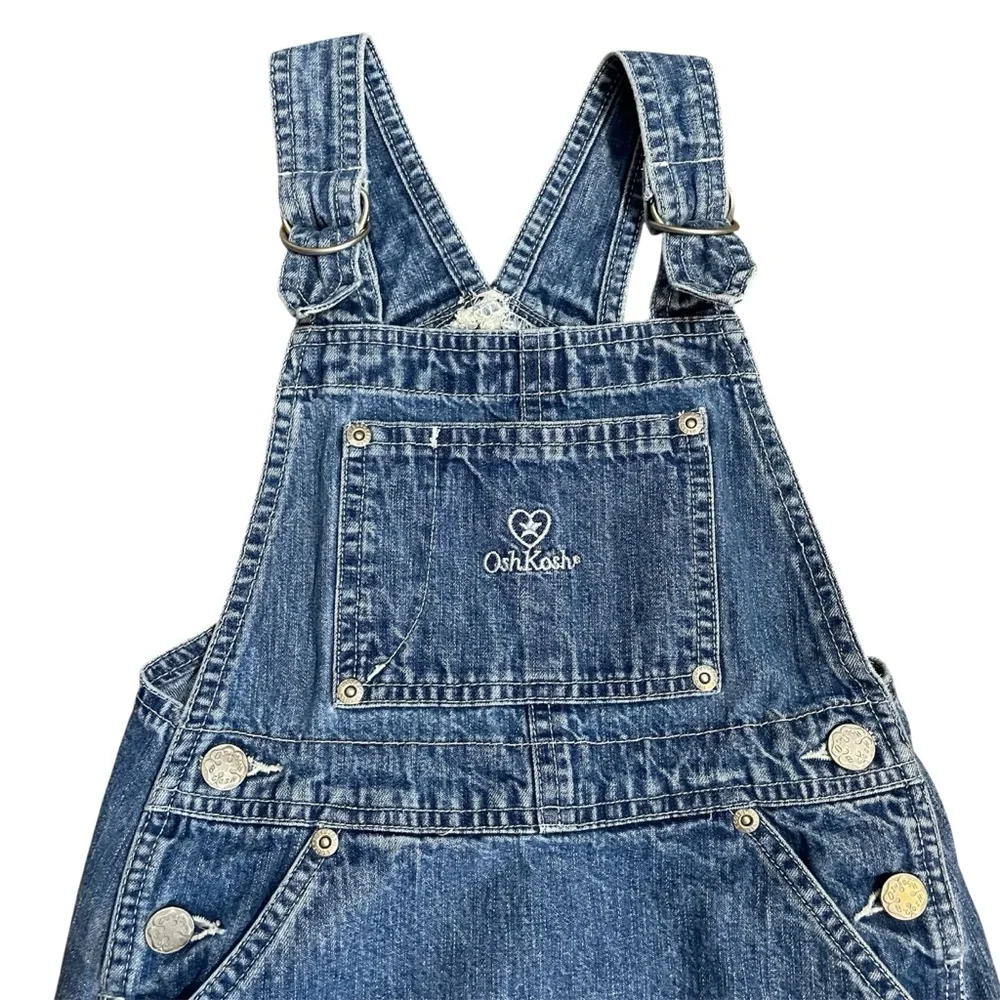 Oshkosh B’Gosh Jumper Denim Overalls Vintage Cargo pockets dress size 6
